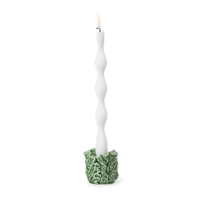 Cruciferous Leaf Taper Candlestick Candleholder
