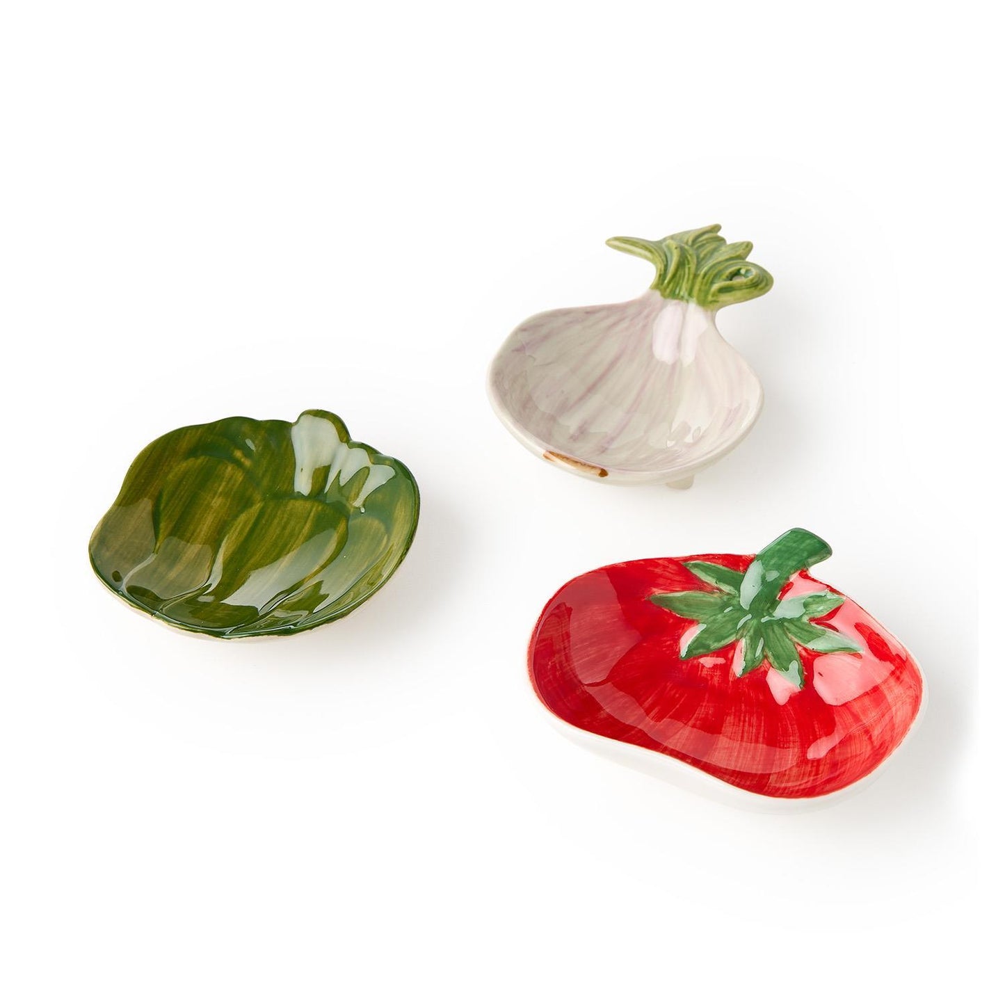 Garden Harvest Vegetable Hand-Painted Tidbit Dish/Tray
