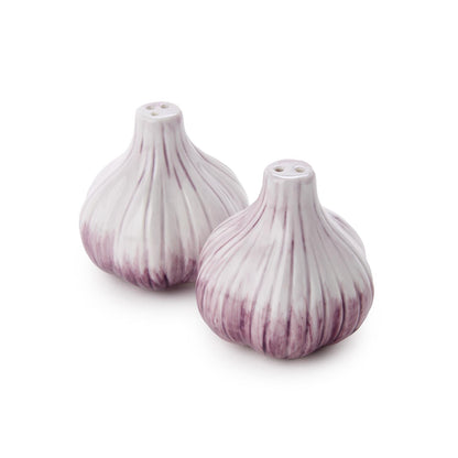 Garden Harvest Hand-Painted Garlic Salt and Pepper Shaker Set in Gift Box