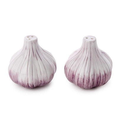 Garden Harvest Hand-Painted Garlic Salt and Pepper Shaker Set in Gift Box