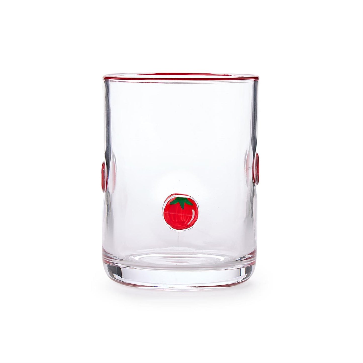 Tomato Hand-Painted Double Old Fashion Glass