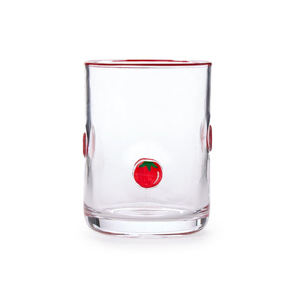 Tomato Hand-Painted Double Old Fashion Glass