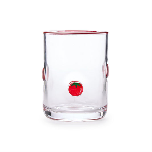 Tomato Hand-Painted Double Old Fashion Glass