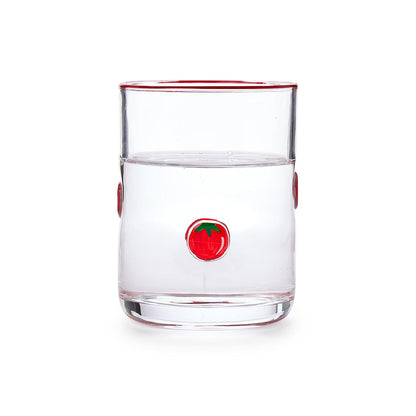 Tomato Hand-Painted Double Old Fashion Glass