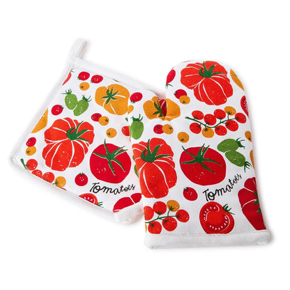 Garden Harvest Pot Holder and Oven Mitt Set