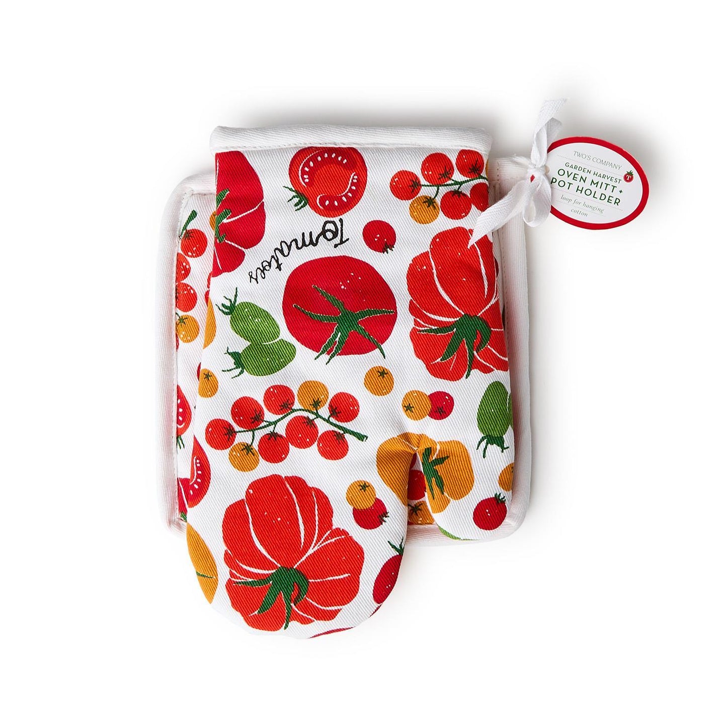 Garden Harvest Pot Holder and Oven Mitt Set