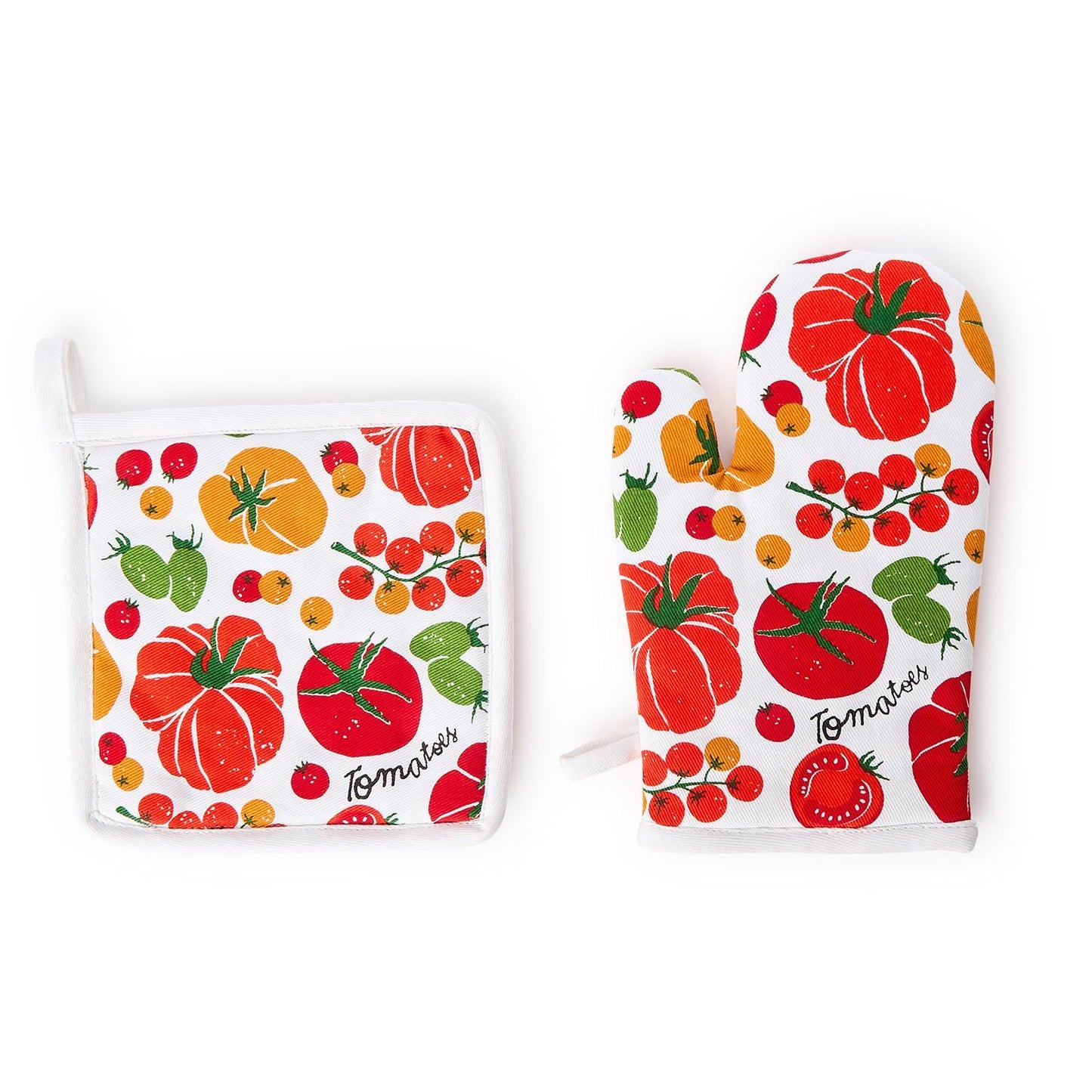 Garden Harvest Pot Holder and Oven Mitt Set