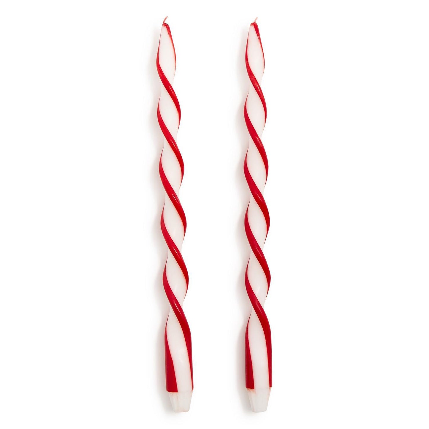 Twist and Glow Set of 2 Red Ribbon 15 3/4" Twist Taper Candles in Gift Box