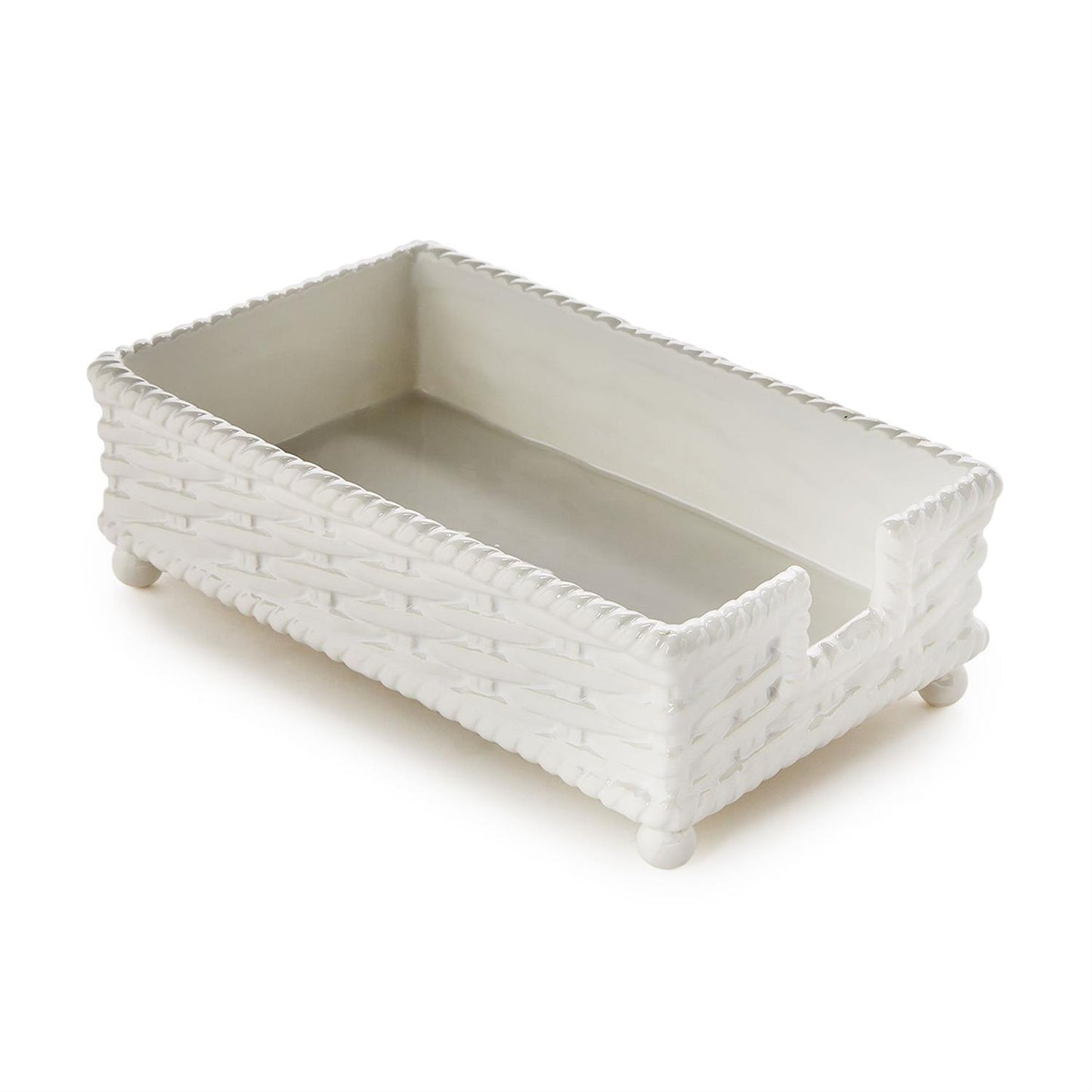 Basketweave Guest Towel / Utensil Napkin Holder