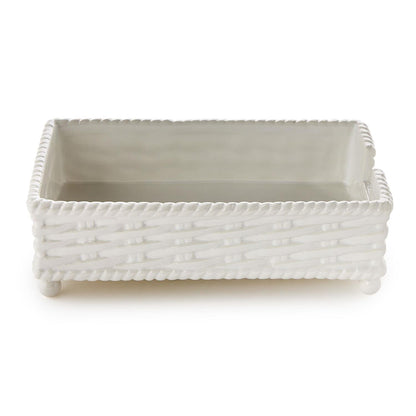 Basketweave Guest Towel / Utensil Napkin Holder