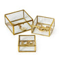 Brass and Glass Decorative Nesting Trinket Boxes