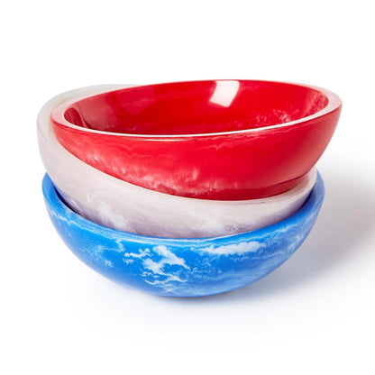 American Resin Red, White and Blue Round Tidbit Bowl