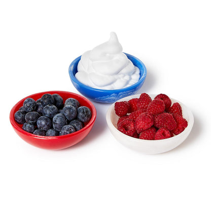 American Resin Red, White and Blue Round Tidbit Bowl