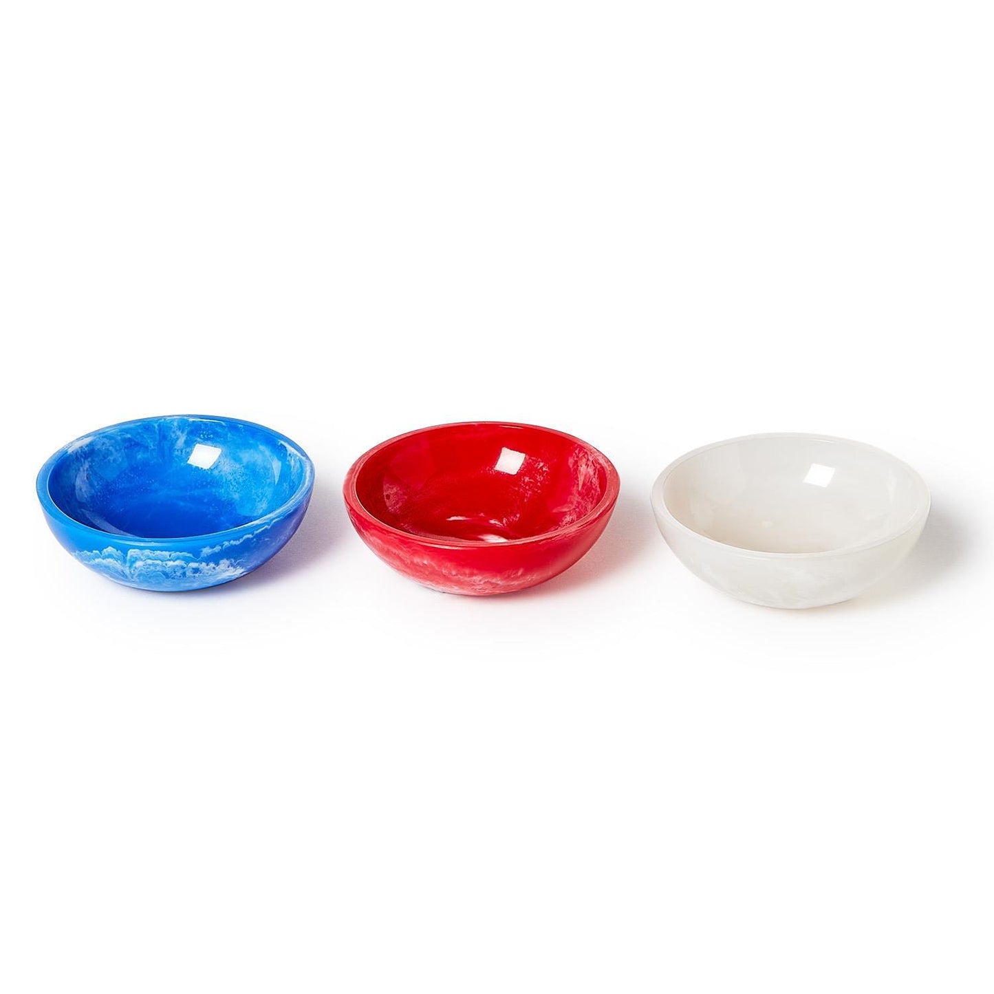 American Resin Red, White and Blue Round Tidbit Bowl