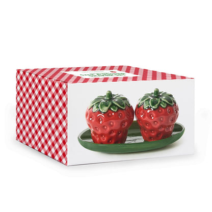 Very Berry Strawberry Salt and Pepper Shaker Set in Gift Box