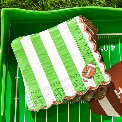 Game Day 3-Ply Scalloped Edge Cocktail Paper Napkin