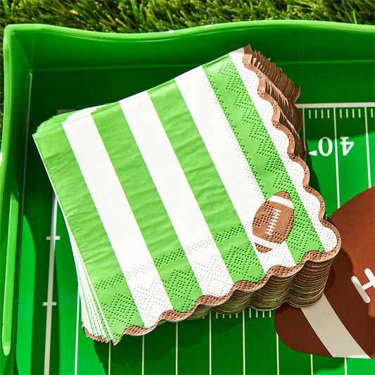 Game Day 3-Ply Scalloped Edge Cocktail Paper Napkin