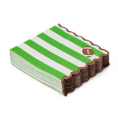 Game Day 3-Ply Scalloped Edge Cocktail Paper Napkin