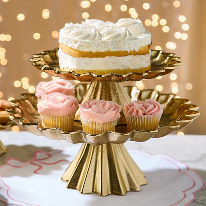 Scalloped Edge Gold Cake Stands (*Three Sizes*)