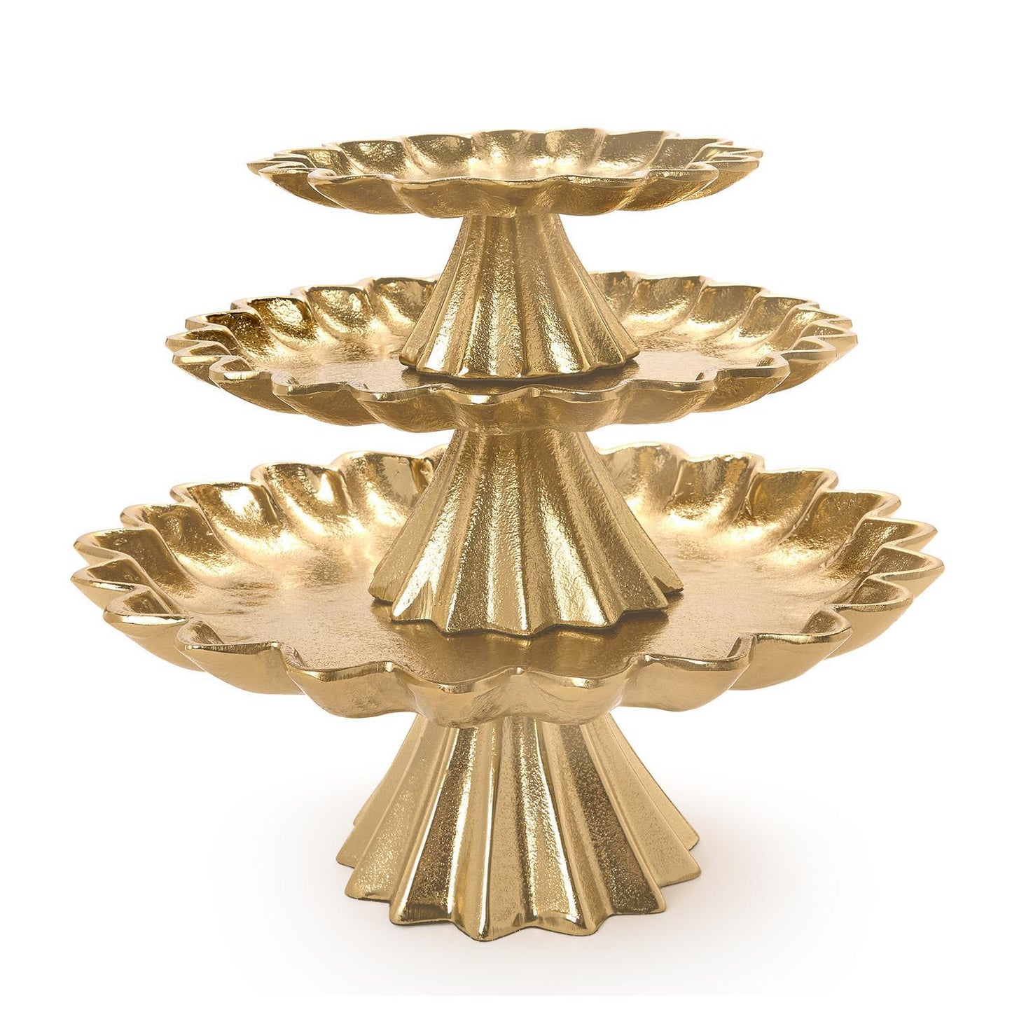 Scalloped Edge Gold Cake Stands (*Three Sizes*)