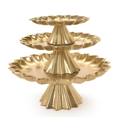 Scalloped Edge Gold Cake Stands (*Three Sizes*)