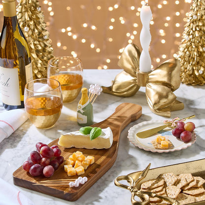 Champagne Bottle Charcuterie / Dessert Serving Board with 20 Pearl Picks