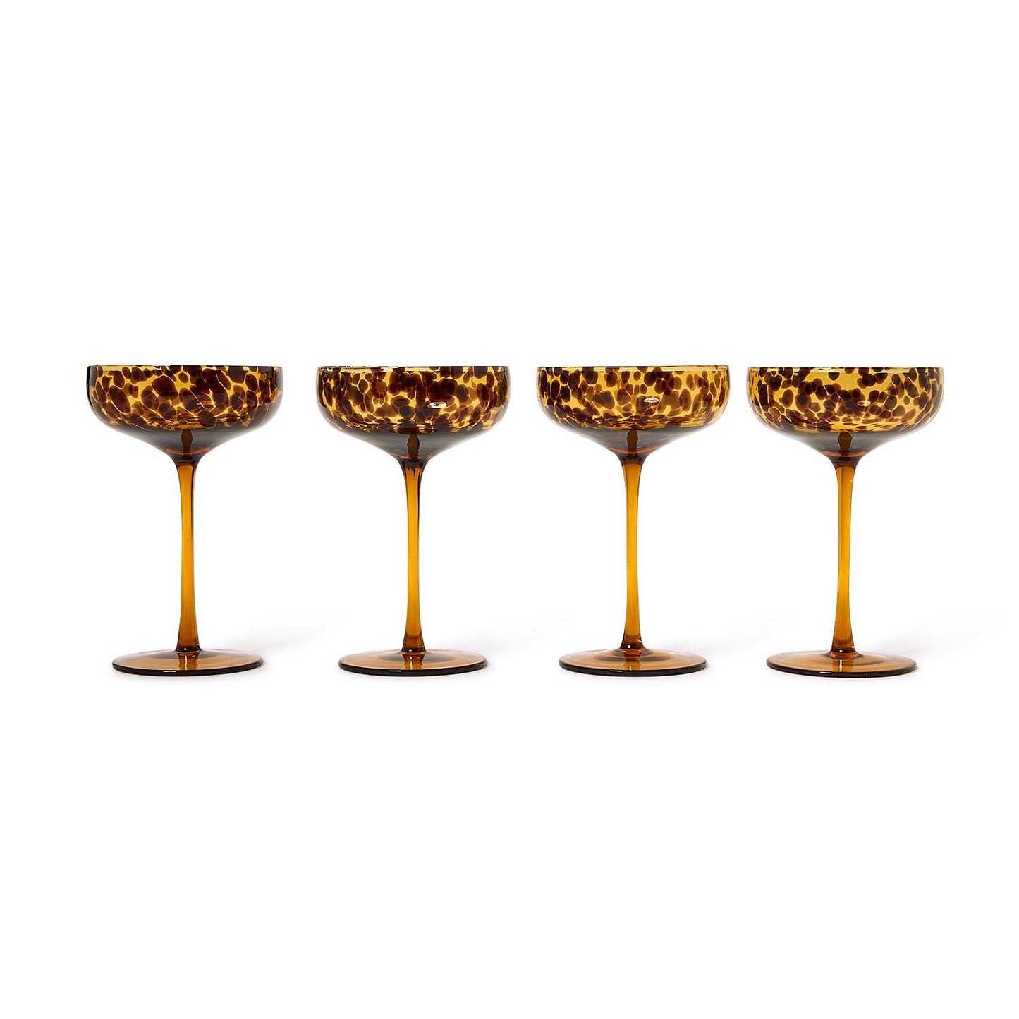 Tortoise Print Coupe Glass
