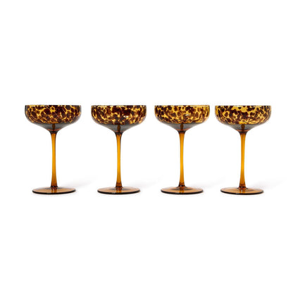 Tortoise Print Coupe Glass