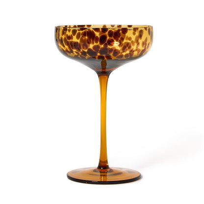 Tortoise Print Coupe Glass
