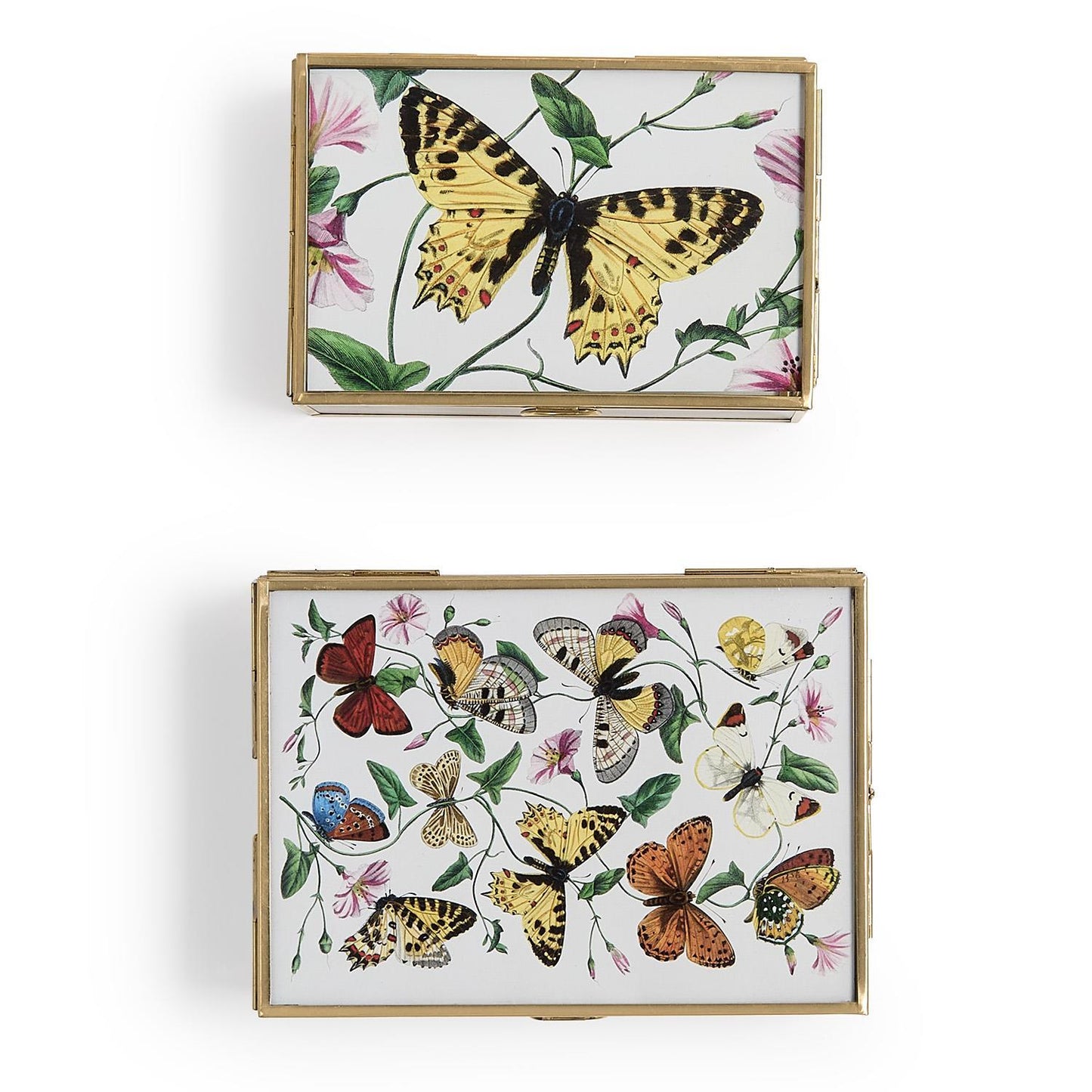 Glass and Brass Hand-Crafted Photo Frame Keepsake Box Holds Photos