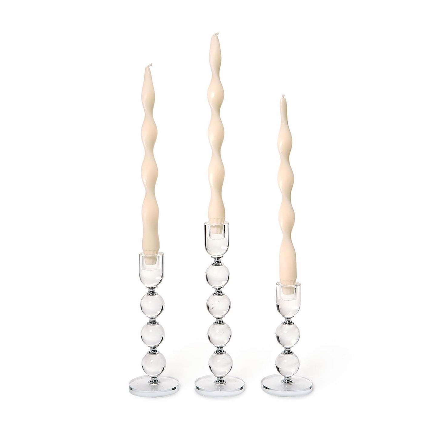 Bobbin Crystal Taper Candlestick Candleholder