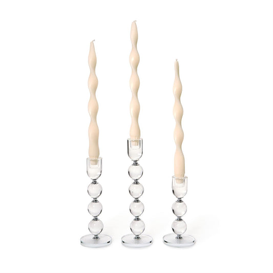 Bobbin Crystal Taper Candlestick Candleholder