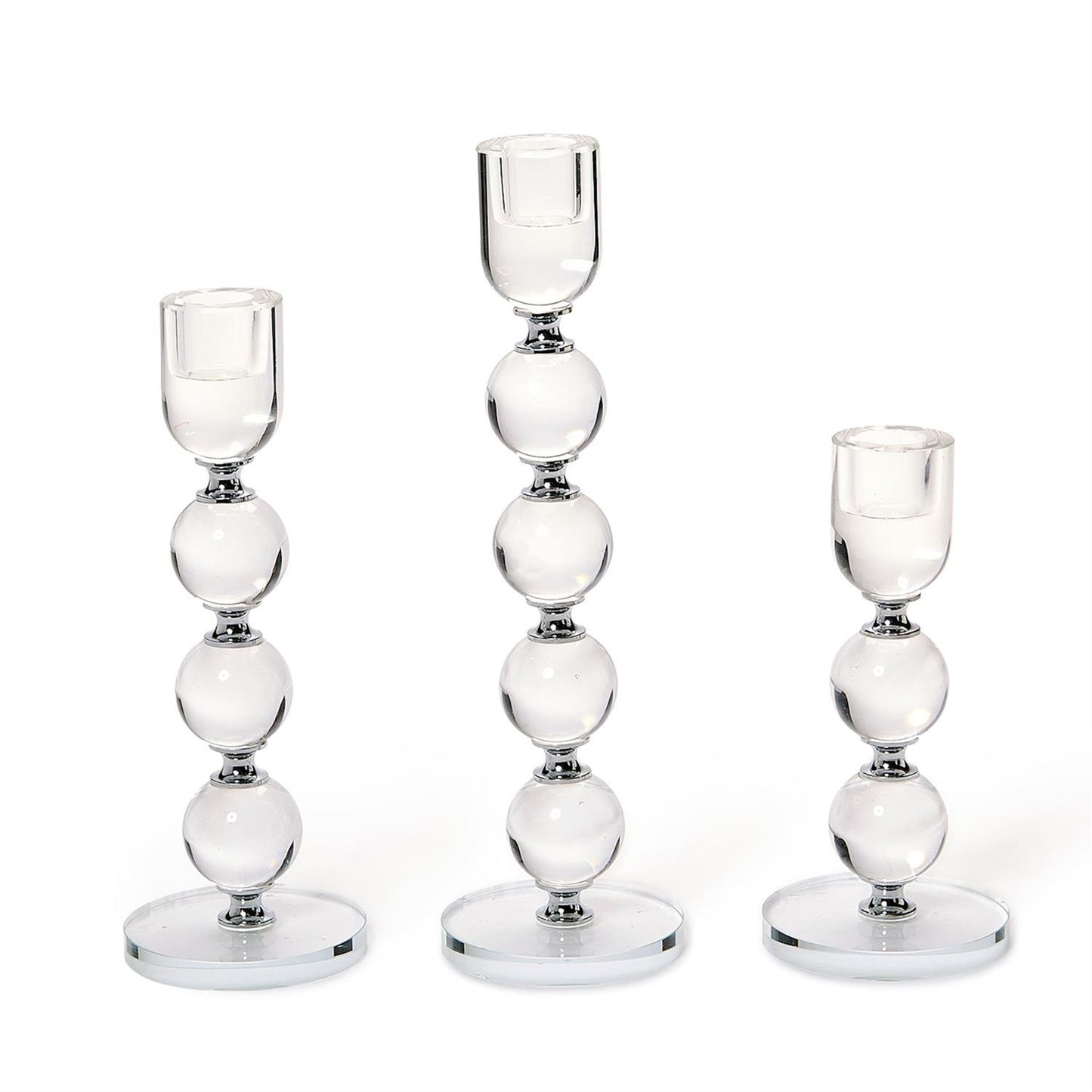 Bobbin Crystal Taper Candlestick Candleholder
