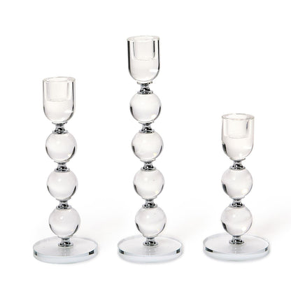 Bobbin Crystal Taper Candlestick Candleholder