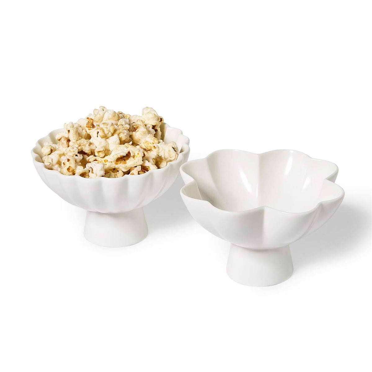 Ruffled Edge Matte White Tidbit Bowls