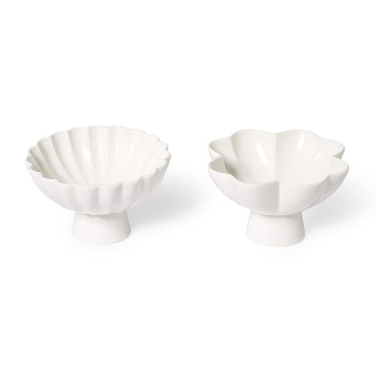 Ruffled Edge Matte White Tidbit Bowls