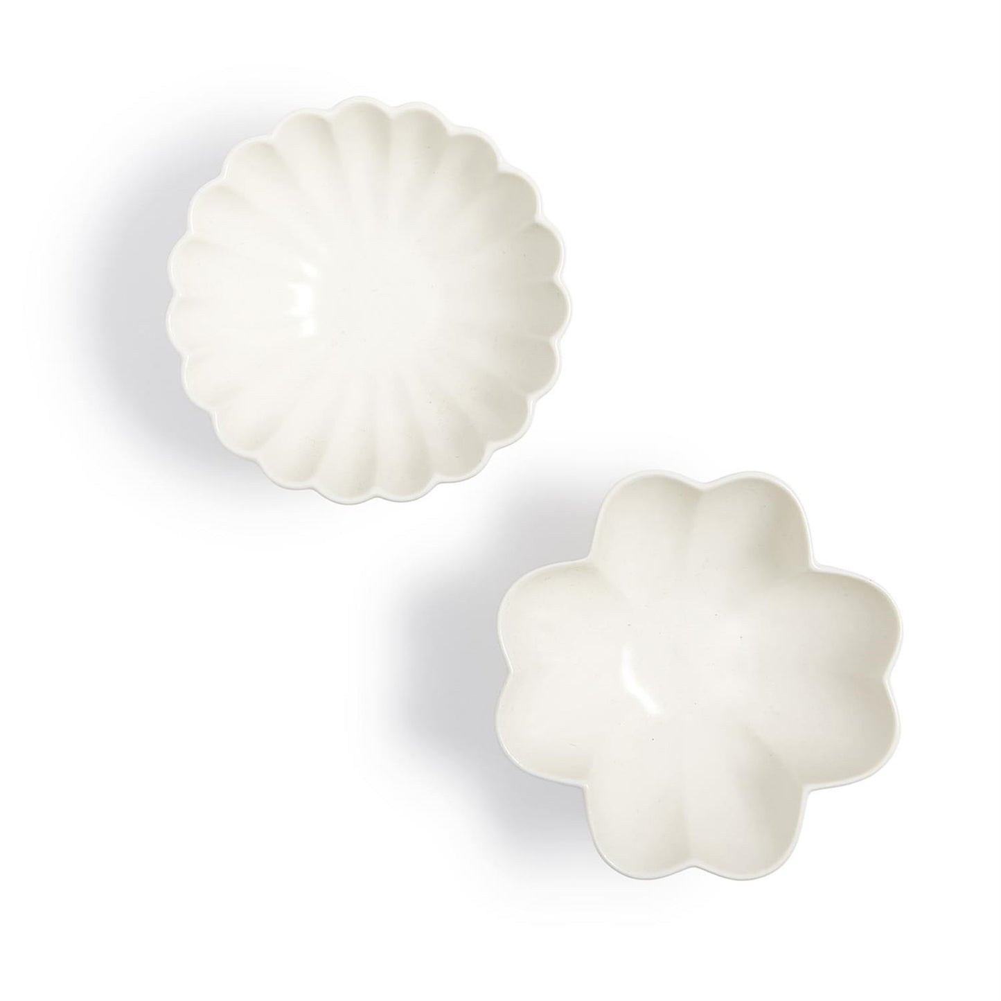 Ruffled Edge Matte White Tidbit Bowls