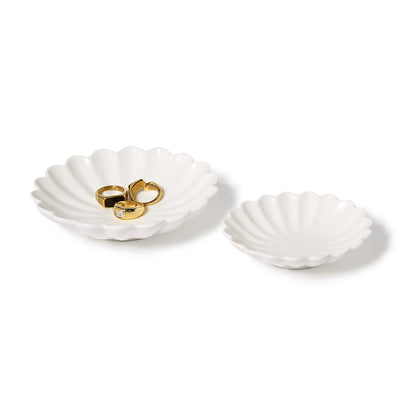 Ruffled Edge Matte White Tidbit Dishes