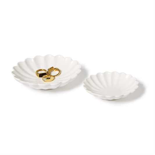 Ruffled Edge Matte White Tidbit Dishes