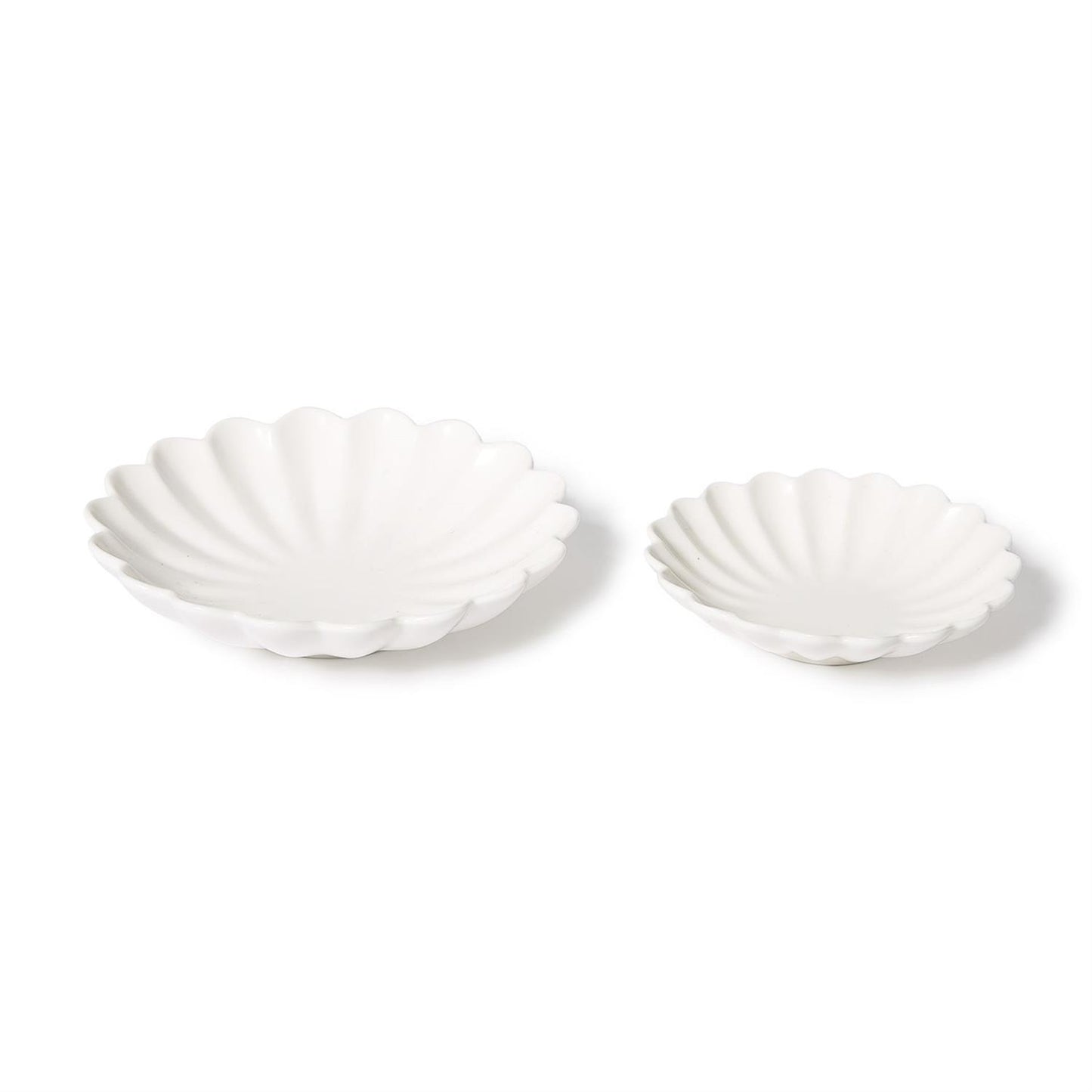 Ruffled Edge Matte White Tidbit Dishes