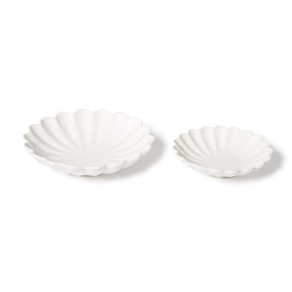 Ruffled Edge Matte White Tidbit Dishes