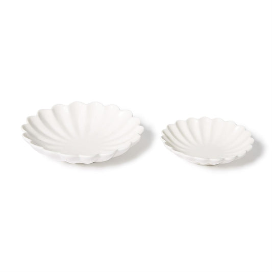 Ruffled Edge Matte White Tidbit Dishes