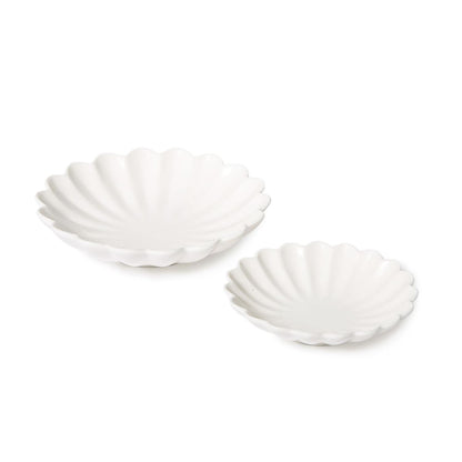 Ruffled Edge Matte White Tidbit Dishes