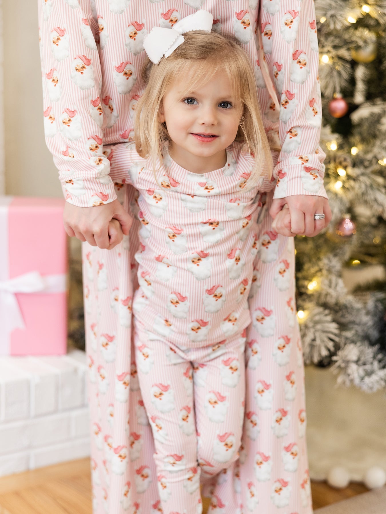 Toddler PJ Set, Santa Baby Pink