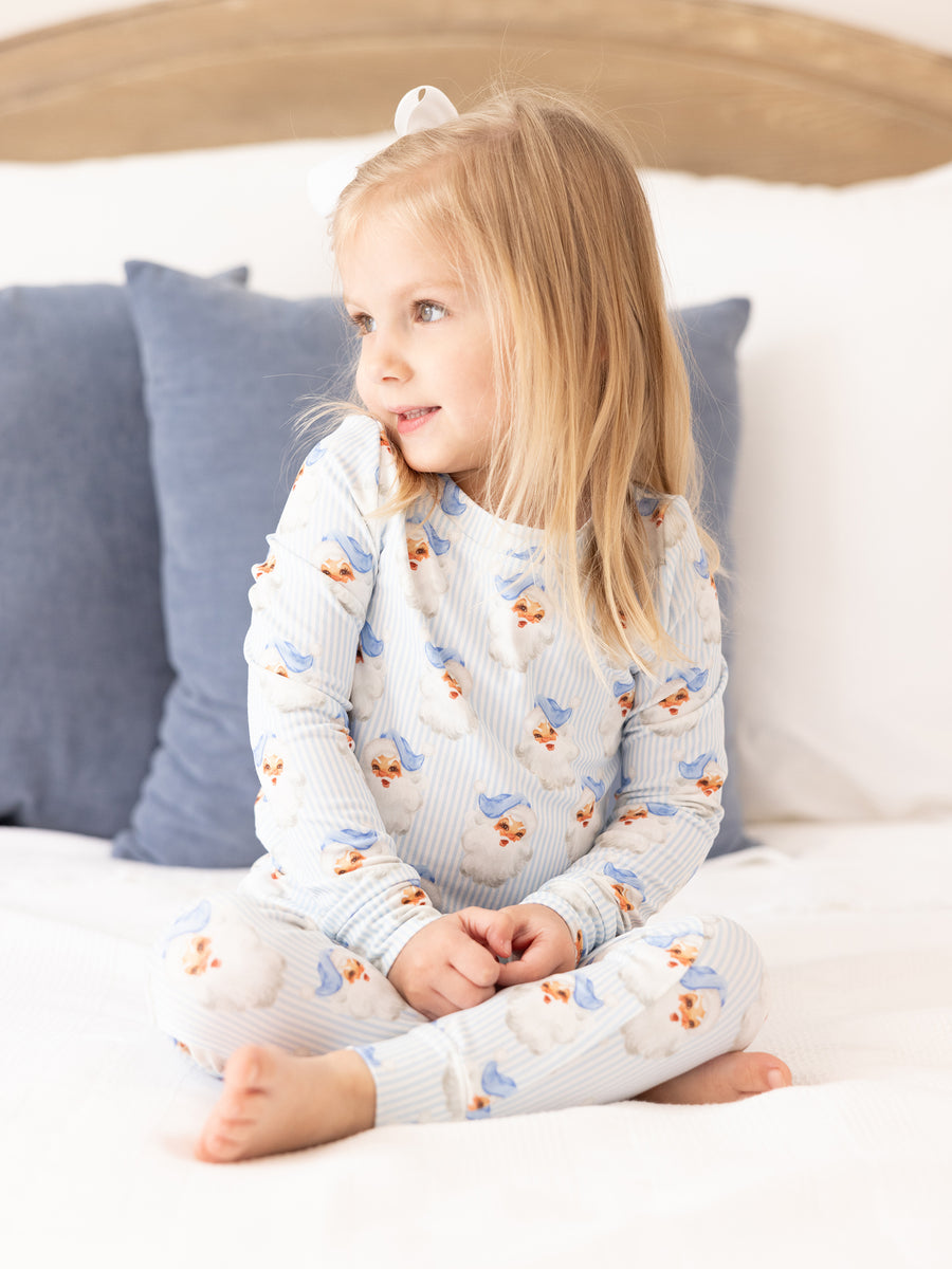 Toddler PJ Set, Santa Baby Blue