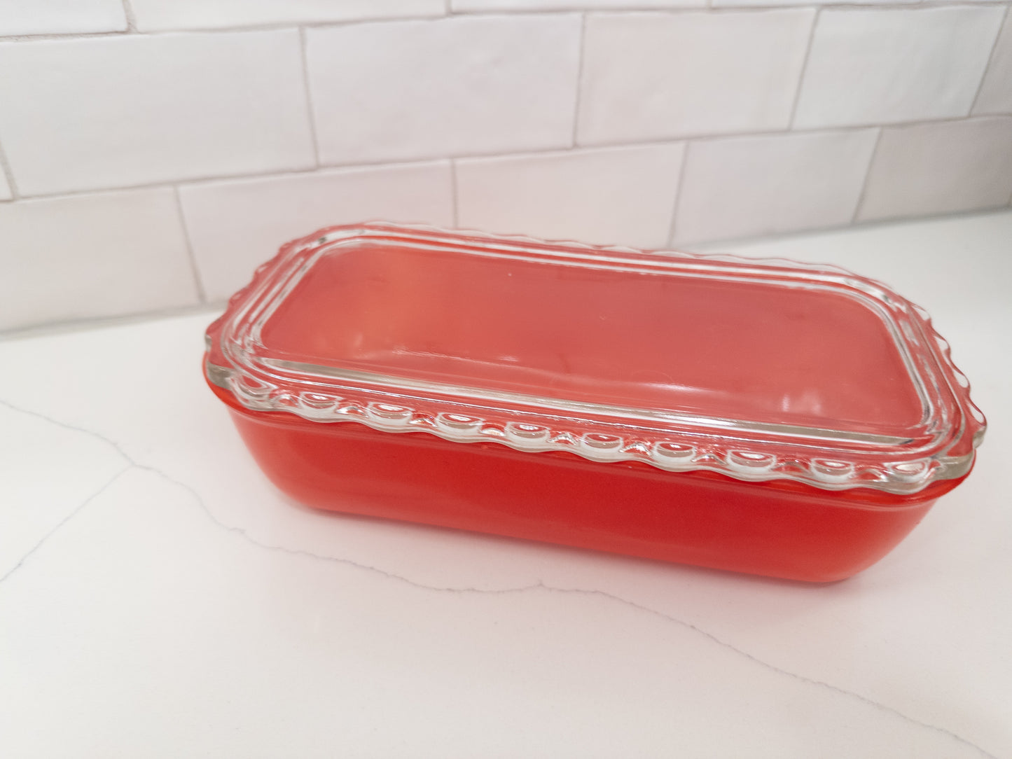 S/2, Vintage Jeannette Refrigerator Dishes w/ Ruffed Rims