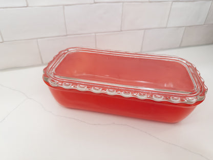 S/2, Vintage Jeannette Refrigerator Dishes w/ Ruffed Rims