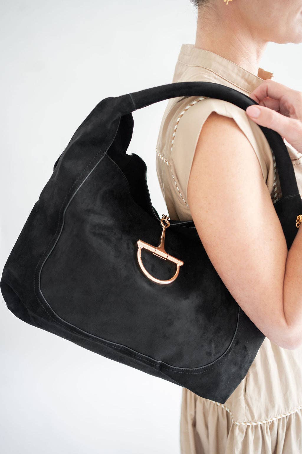Blair Shoulder Hobo, Faux Suede