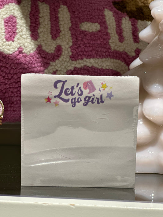 Let's Go Girls Sticky Reminder Pad