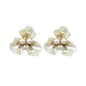 Fornash Gardenia Earrings in ivory - pearl petal flower earrings for brides and bridesmaids